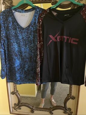 Women's Black Long Sleeve Logo Tees selling two